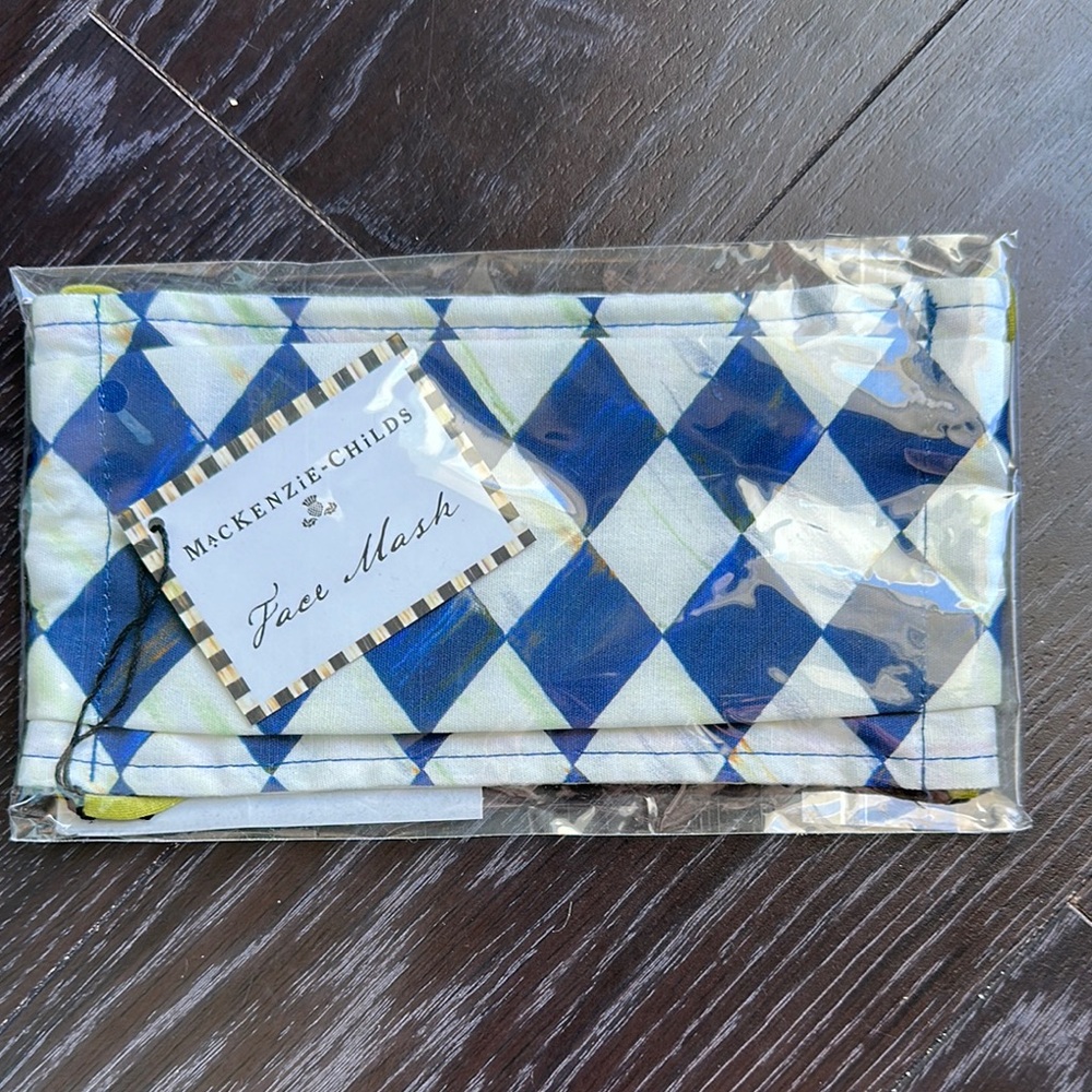 Mackenzie-Childs Blue and White Face Mask